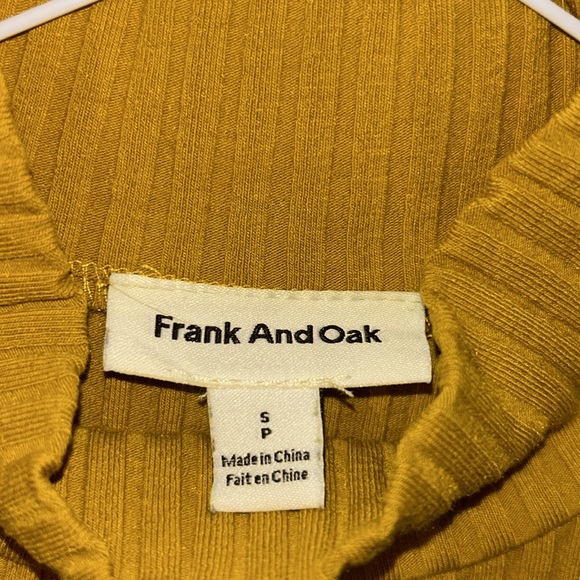 Frank & Oak Mustard Mockneck Ribbed Top - Picture 2 of 2